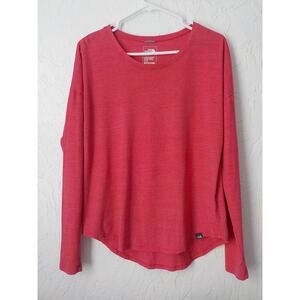 The North Face Red T-Shirt Long Sleeves Classic Fit Women Medium Cotton Blend